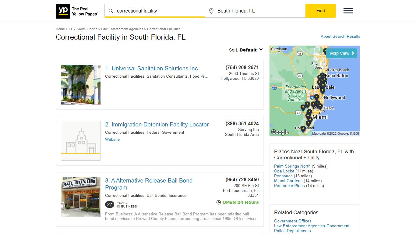 Correctional Facility in South Florida, FL - Yellow Pages